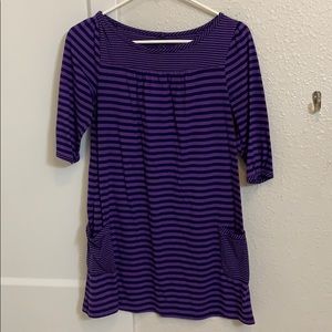 Striped 3/4 quarter sleeve long shirt